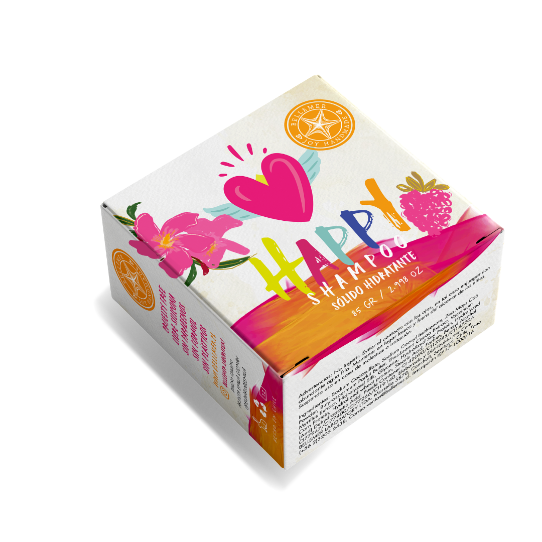 Shampoo Sólido Karité Cacao Frutos Rojos Hidratante - Bellemer - Para Cabello Normal y Seco