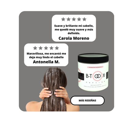 Set Reparación Cabello: Shampoo + Crema Capilar B-toox ambos con Ácido Hialurónico Keratina Bellemer