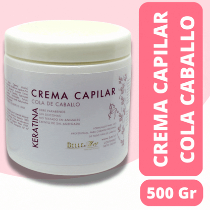 Crema Reparación Capilar - extracto Cola caballo y Keratina - 500gr - Bellemer®